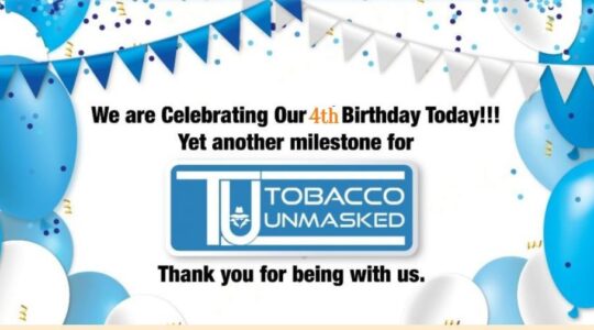TobaccoUnmasked Celebrates its 4th Anniversary